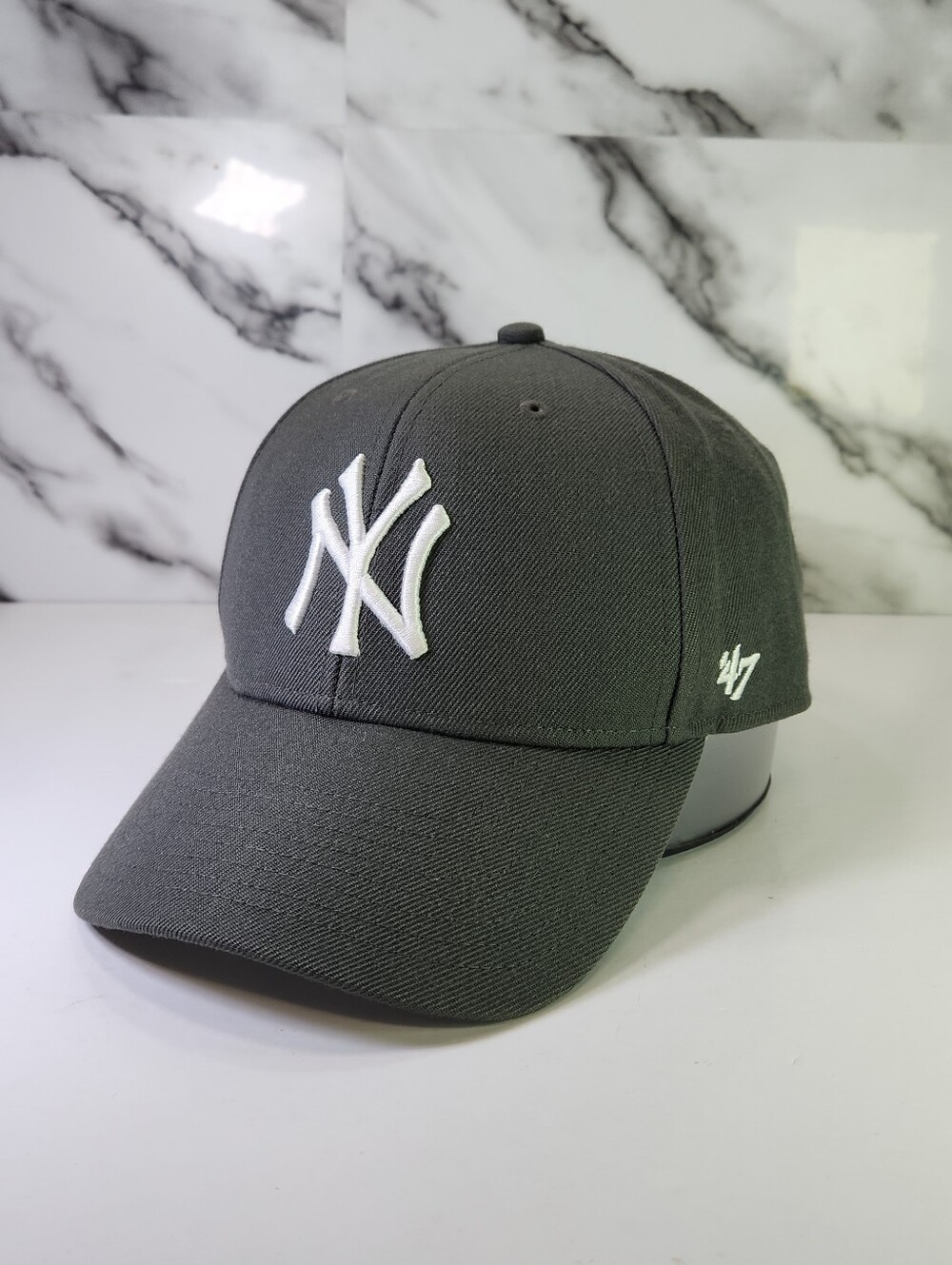 NY NEW YORK Hat Logo Baseball Cap. Grey Adjustable Unisex